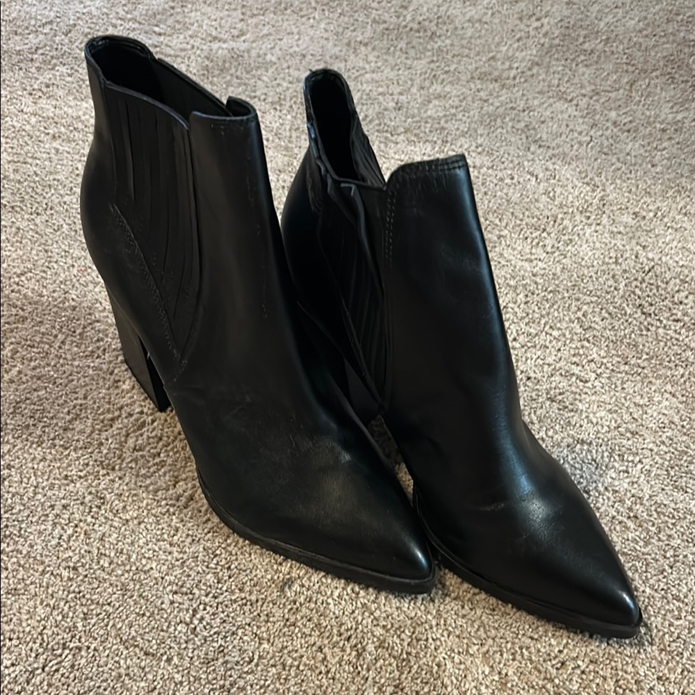 Marc Fisher Black Ankle Booties with Pointed Toe
